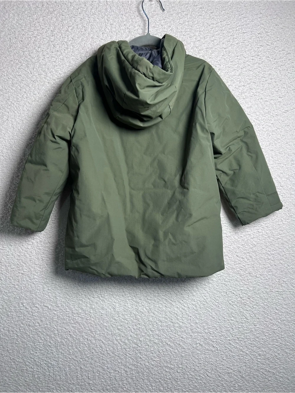 Zara Kids Toddler Green Black Puffer Coat Hood Size 3-4 Years